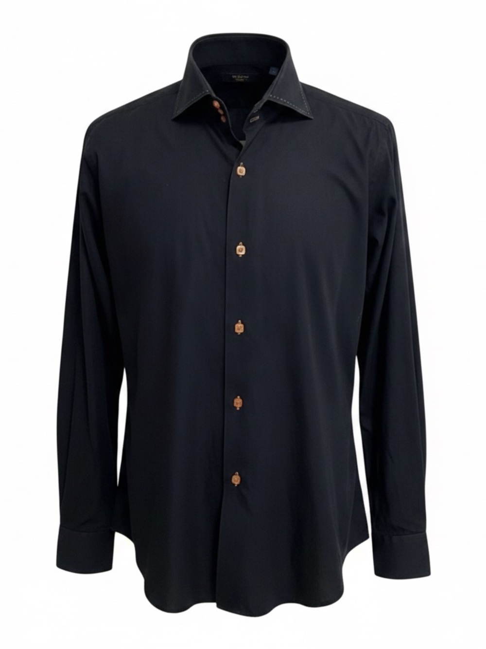 BOGOSSE Men’s Button-Down Shirt | Italian Rock Luxury | L/XL | Black & Gold